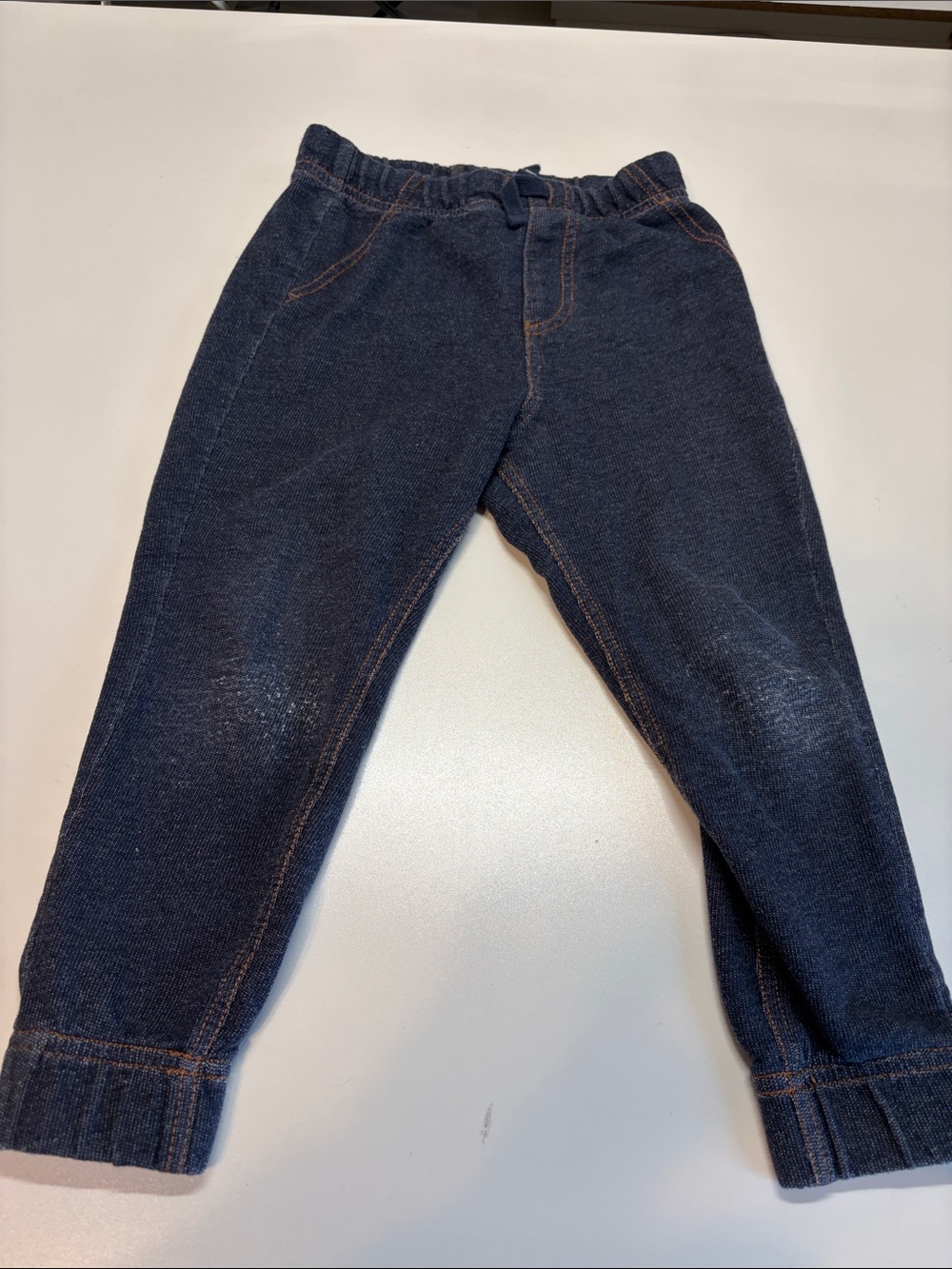 jumping beans Navy Knit Jogger Pants with Orange Stitching